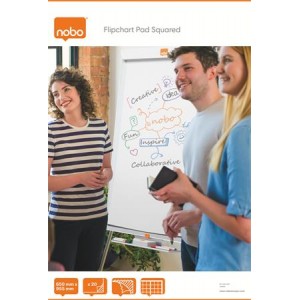 Flipchartový papier, štvorčekový, 650x955mm, 20 listov, NOBO